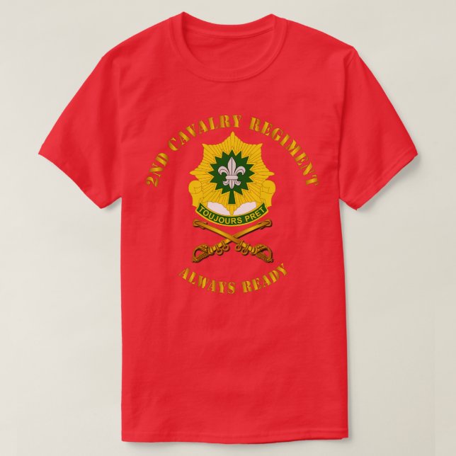 2nd Cavalry Regiment DUI Always Ready T-Shirt (Design Front)