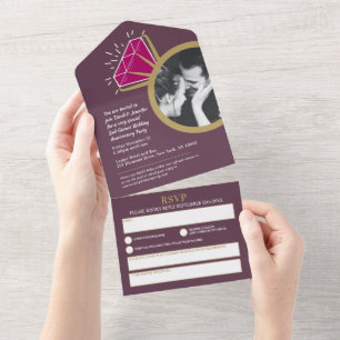 2nd garnet wedding anniversary party eternity ring all in one invitation