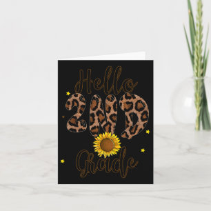 2nd Grade 1st Day Of School Teacher Leopard Print Card