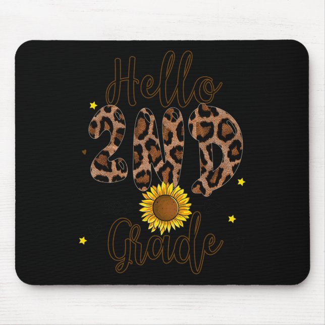 2nd Grade 1st Day Of School Teacher Leopard Print  Mouse Pad (Front)