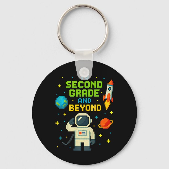 2nd Grade And Beyond Astronaut Space Boys Gamer Fi Key Ring (Front)