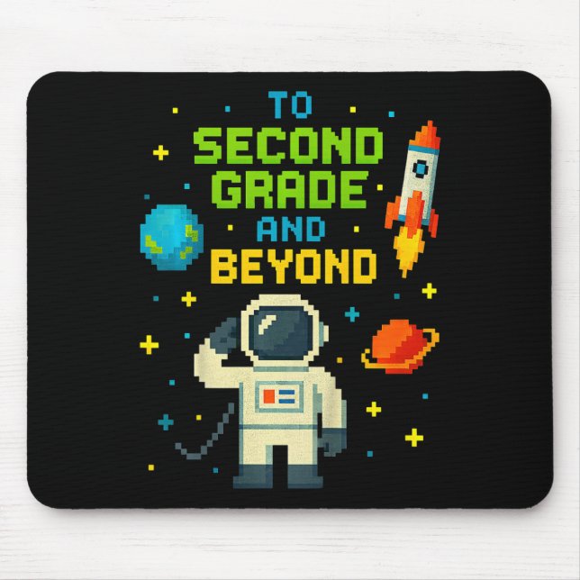 2nd Grade And Beyond Astronaut Space Boys Gamer Fi Mouse Pad (Front)