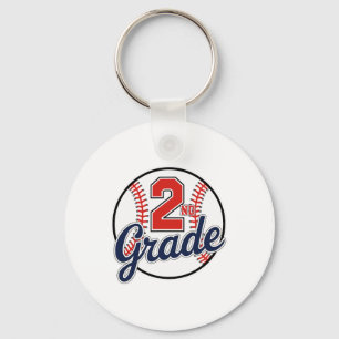 2nd Grade Baseball Back To School Baseball Player  Key Ring
