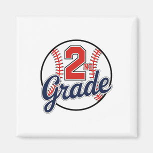 2nd Grade Baseball Back To School Baseball Player Magnet