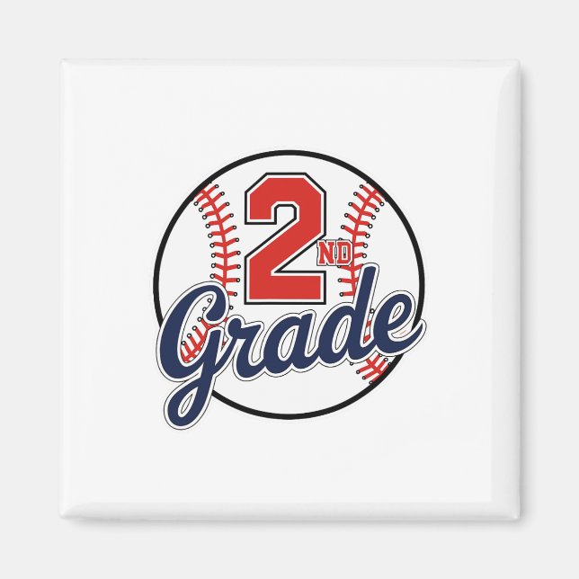 2nd Grade Baseball Back To School Baseball Player  Magnet (Front)