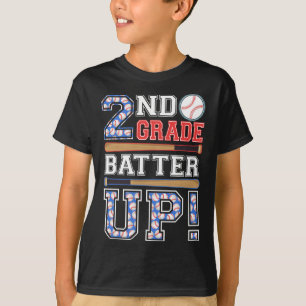 2nd Grade Batter Up Baseball-second Grade Back To  T-Shirt