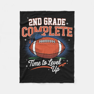 2nd Grade Complete Time To Level Up Football Last Fleece Blanket