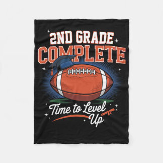2nd Grade Complete Time To Level Up Footll Last Da Fleece Blanket