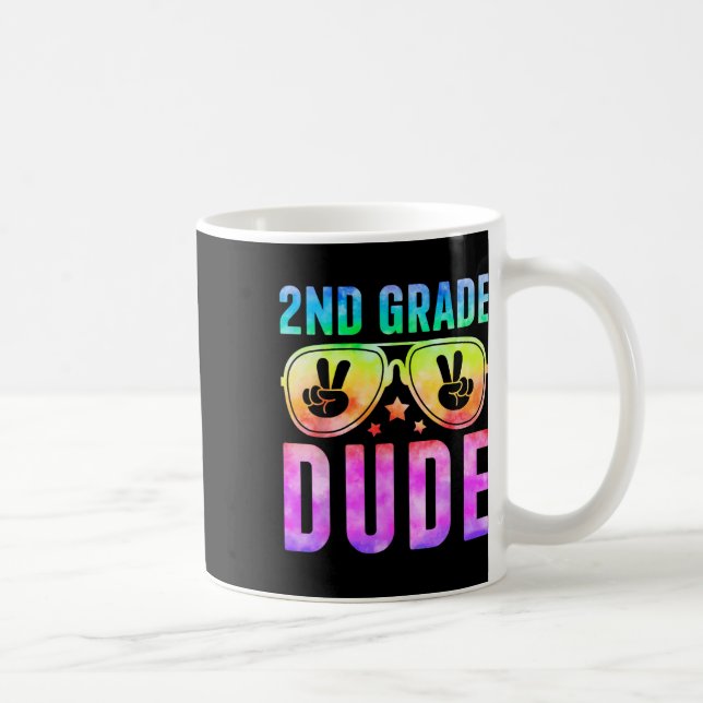 2nd Grade Cool Dude Tie Dye Back To School Second  Coffee Mug (Right)