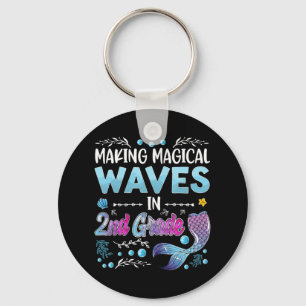 2nd Grade Cute Mermaid girls 1st day of back to sc Key Ring