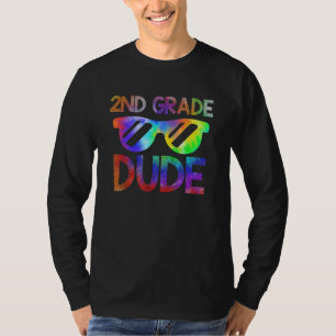 2nd Grade Dude Back to School Tie Dye Boy Girl Sun T-Shirt