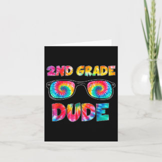 2nd Grade Dude Tie Dye Back To School Student Boys Card