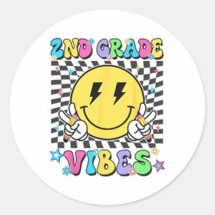 2nd Grade For Girls Boy Teacher Second Grade Back Classic Round Sticker