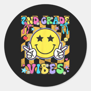 2nd Grade For Girls Boy Teacher Second Grade Back  Classic Round Sticker