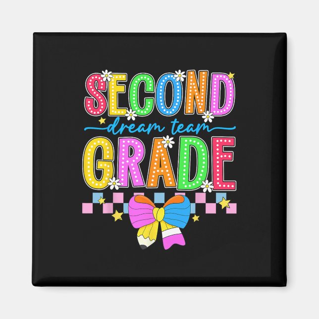 2nd Grade For Girls Boy Teacher Second Grade Back  Magnet (Front)