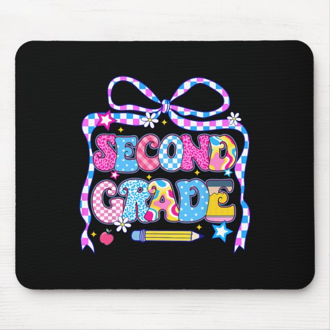 2nd Grade For Girls Boy Teacher Second Grade Back  Mouse Pad (Front)