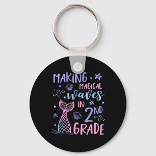 2nd Grade For Girls Cute Mermaid Ck To School Seco Key Ring