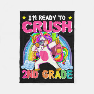 2nd Grade Girls Unicorn Crush Second Grade Back To Fleece Blanket