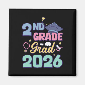 2nd Grade Graduation 2026 Proud Grad Second Grade  Magnet