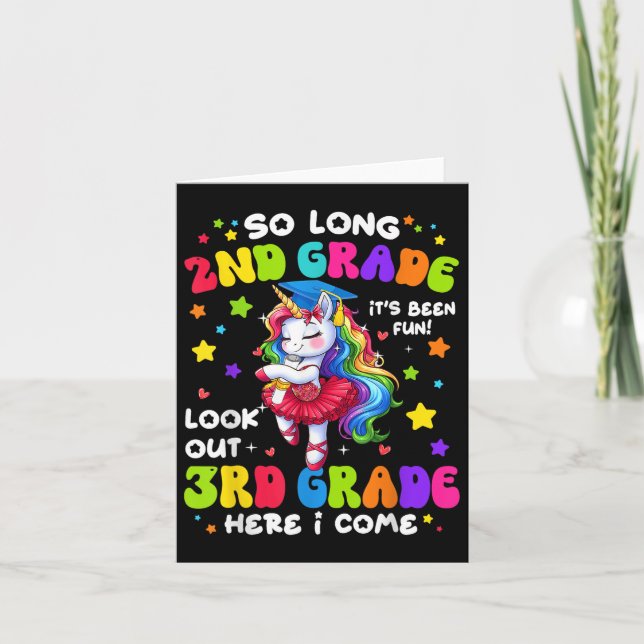 2nd Grade Graduation Girl 3rd Grade Here I Come Un Card (Front)