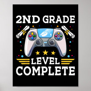 2nd Grade Graduation Level Complete Video Gamer 20 Poster