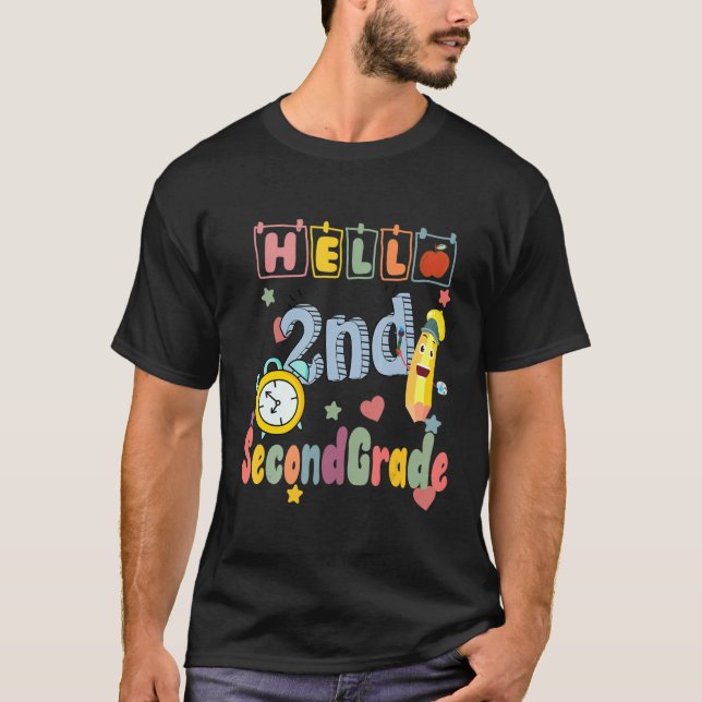2nd Grade Hello Second Grade Team Back To School T T-Shirt (Front)