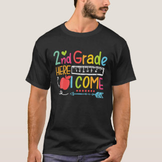 2Nd Grade Here I Come Happy First Day Of School T-Shirt