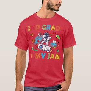 2nd Grade Is My Jam Dabbing Astronaut Teacher Back T-Shirt