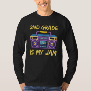 2nd Grade Is My Jam School Retro 80s Boombox Stude T-Shirt