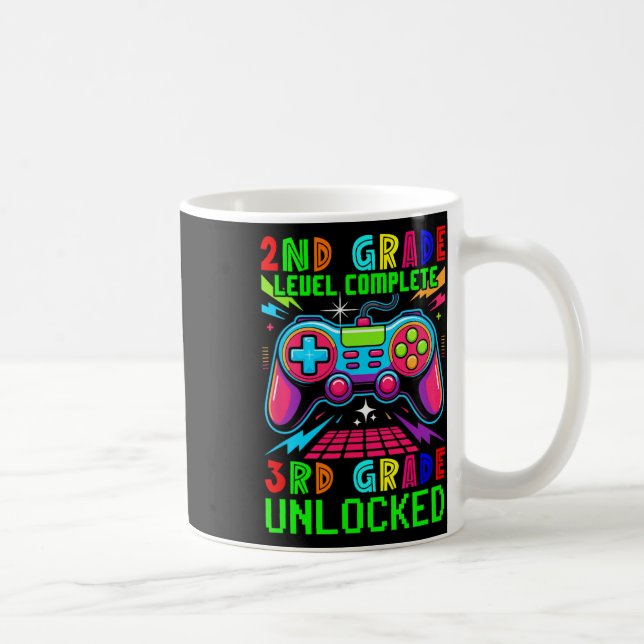 2nd Grade Level Complete 3rd Grade Unlocked Gamer  Coffee Mug (Right)
