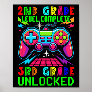 2nd Grade Level Complete 3rd Grade Unlocked Gamer Poster