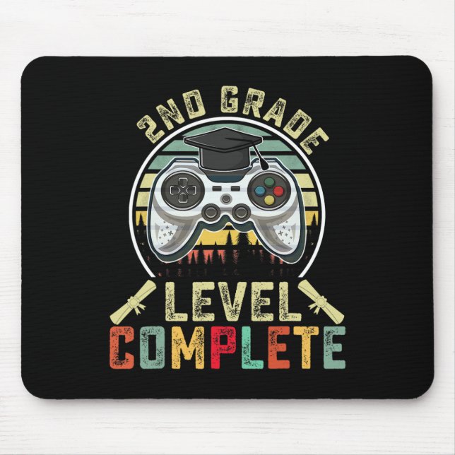2nd Grade Level Complete Gamer 2nd Grade Graduatio Mouse Pad (Front)