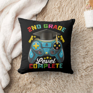 2nd Grade Level Complete Graduation Gaming Gamer Cushion