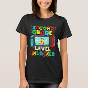 2nd Grade Level Unlocked Funny Gamer Boys Ck To Sc T-Shirt