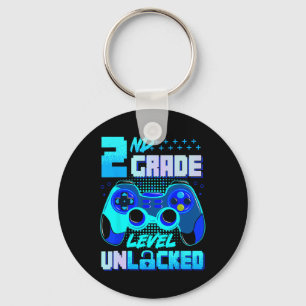 2nd Grade Level Unlocked Gamer Boys Kids First Day Key Ring