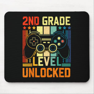 2nd Grade Level Unlocked Video Game Back To School Mouse Pad