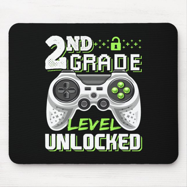 2nd Grade Level Unlocked Video Game Back To School Mouse Pad (Front)
