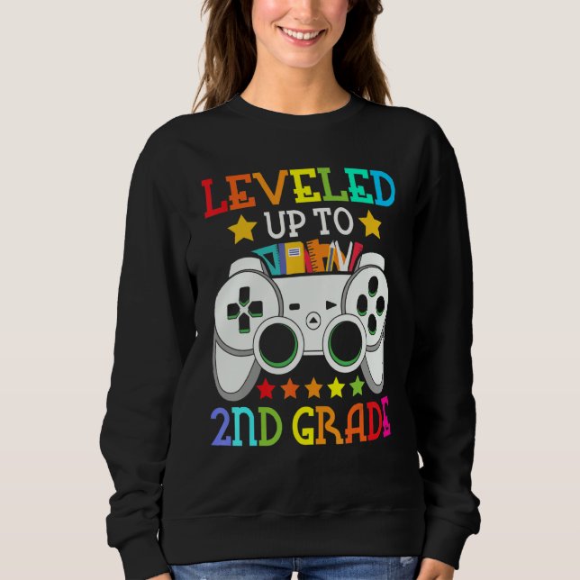 2nd Grade Level Unlocked Video Game Back To School Sweatshirt (Front)