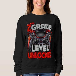 2nd Grade Level Unlocked Video Game Back To School Sweatshirt