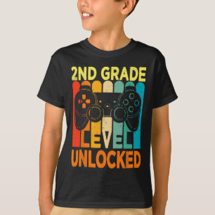 2nd Grade Level Unlocked Video Game Back To School T-Shirt