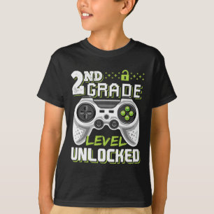 2nd Grade Level Unlocked Video Game Byck To School T-Shirt
