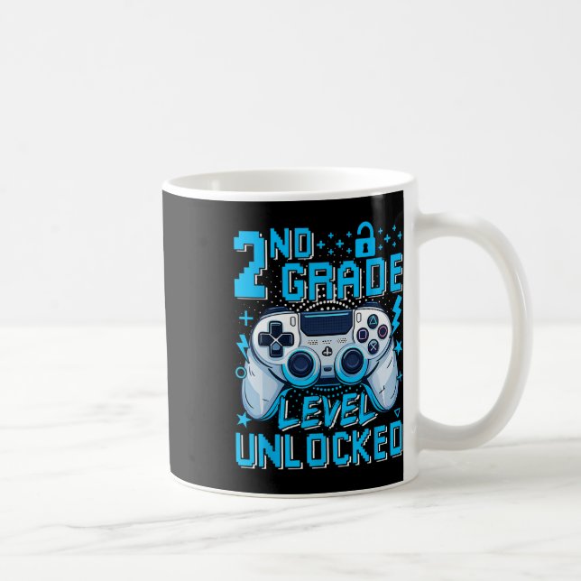 2nd Grade Level Unlocked Video Game First Day Boy  Coffee Mug (Right)