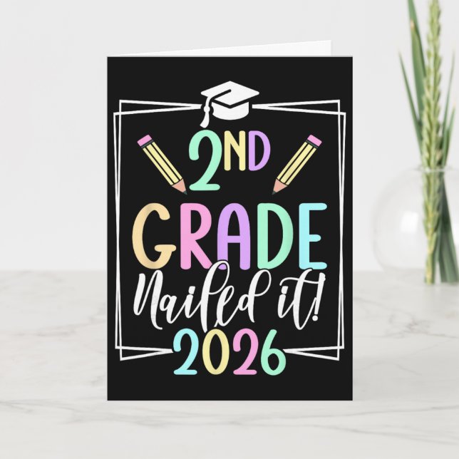 2nd Grade Nailed It 2026 Second Grade Graduation _ Card (Front)