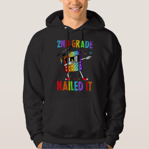 2nd Grade Nailed It Dabbing Pop It Last Day Of Sch Hoodie