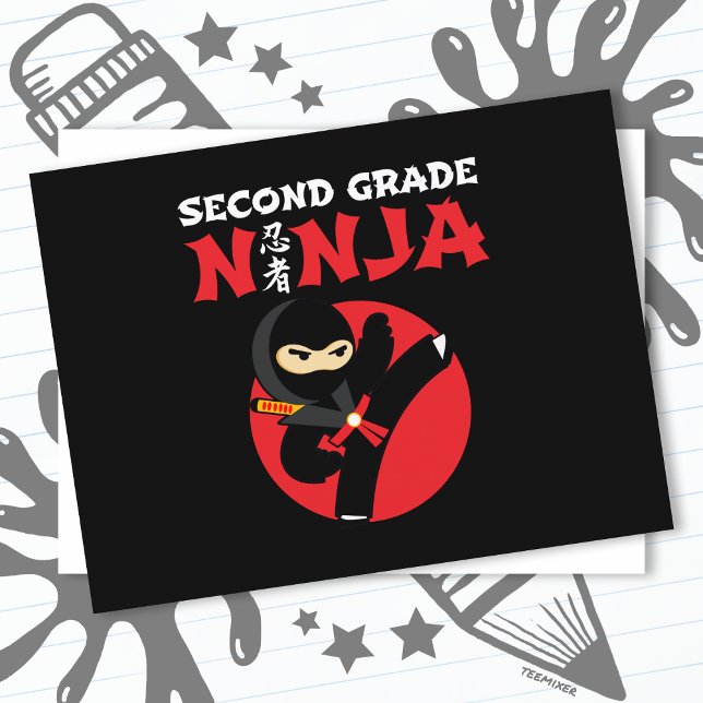 2nd Grade Ninja Kick First Day Back To School Postcard (Creator Uploaded)