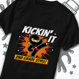 2nd Grade Ninja Kick First Day Back To School T-Shirt