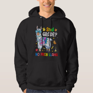2nd Grade No Prob Llama  Back To School Outfit Hoodie