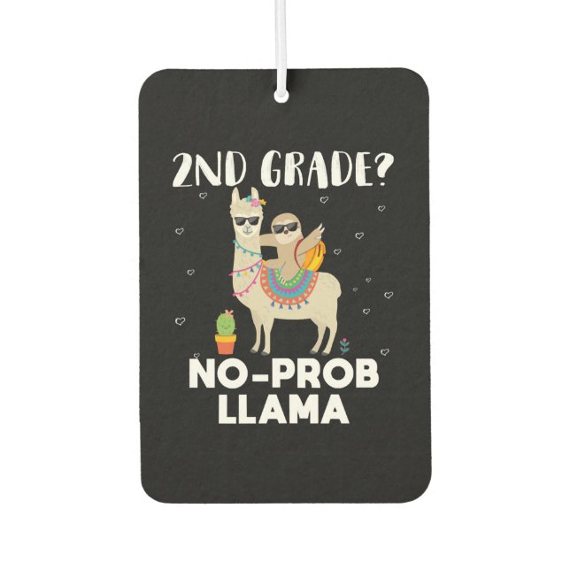 2nd grade no prob llama car air freshener (Front)