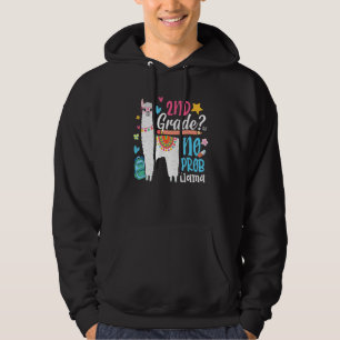 2nd Grade No Prob Llama First Day Of School Girls Hoodie
