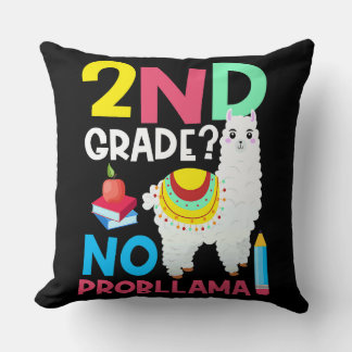 2nd Grade No Prob Llama Second Grade Teacher Humou Cushion